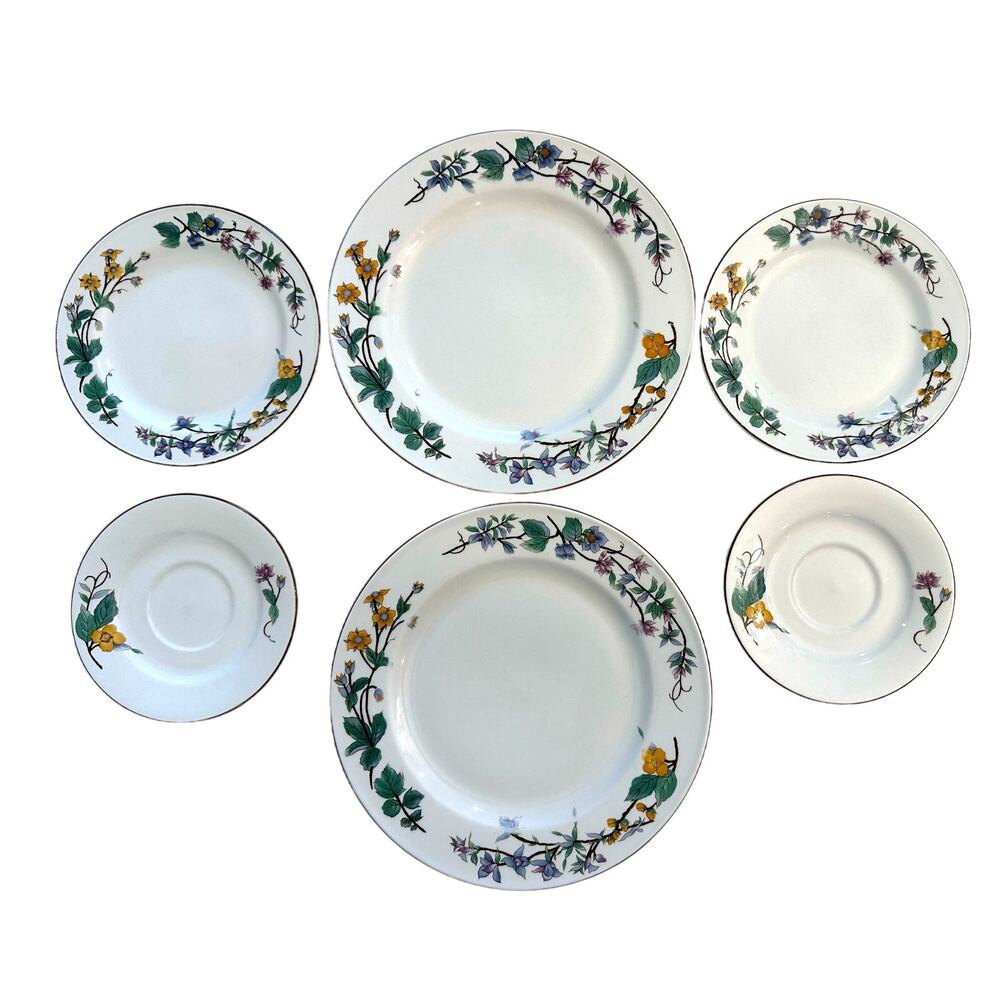 Woodhill by Citation-2 Dinner Plates 2 Salad Plates 2 Saucers-6 Pieces Total